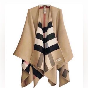 Burberry Merino Wool Blend Reversible Cape, Brand New!